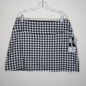 Slender Shapes* Women's Slim‎ & Smooth Tummy Checkered Design Skort~ Size PXL